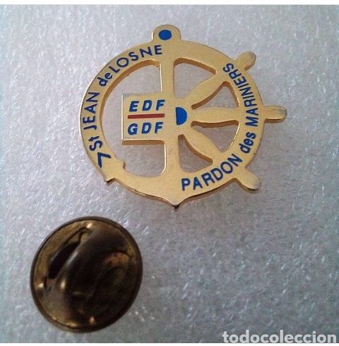 Pins de colecci&oacute;n: SAN JUAN DE LOSNE PATR&Oacute;N DE LOS MARINEROS ANCLA TIMON PIN PINS INSIGNIA