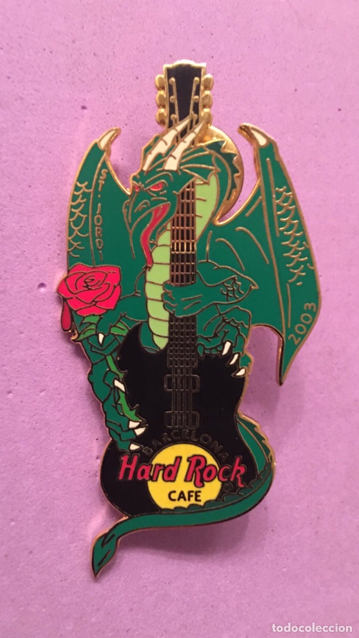 Pin's de collection: Hard Rock Cafe Barcelona - Pin Sant Jordi 2003