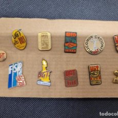 Pins de colección: COLECCIÓN DE 11 PINS DE LA UGT. Lote 333153548