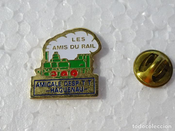 Pin's de collection: PIN DE TRENES FERROCARRILES. LOCOMOTORA VAPOR FRANCIA AMIS DU RAIL. HAGUENAU