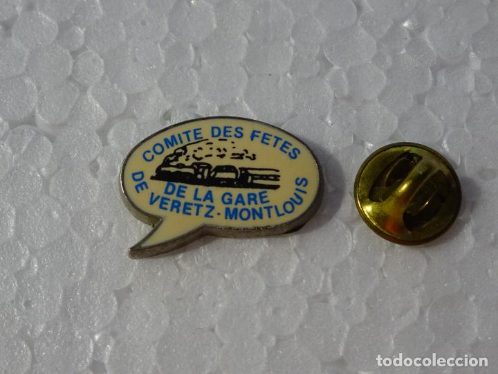 Collection pins: PIN DE TRENES FERROCARRILES. FRANCIA COMITE DES FETES DE LA GARE DE VERETZ MONTLOUIS