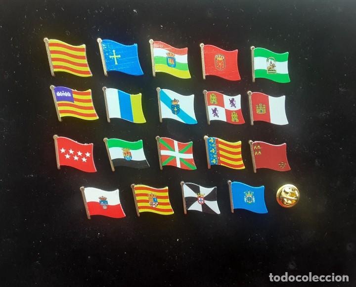 Pins de colecci&oacute;n: 19 PINS - ESPA&Ntilde;A - BANDERAS AUTONOMICAS - BANDERAS COMUNIDADES AUTONOMAS. - NO SON ESMALTE