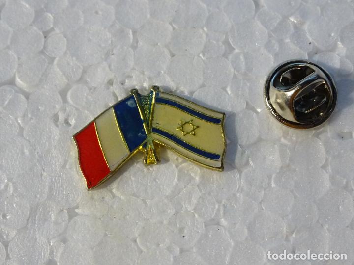 Collection pins: PIN DE TURISMO BANDERAS. BANDERA DOBLE. FRANCIA ISRAEL
