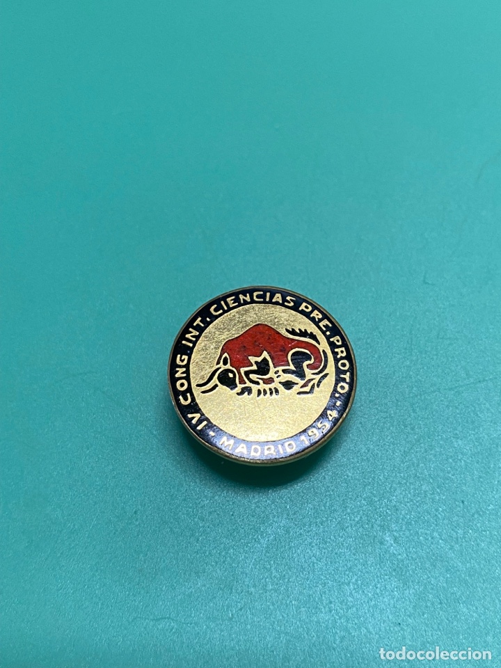 Pins de colecci&oacute;n: Insignia de solapa congreso internacional de Prehistoria Madrid 1954