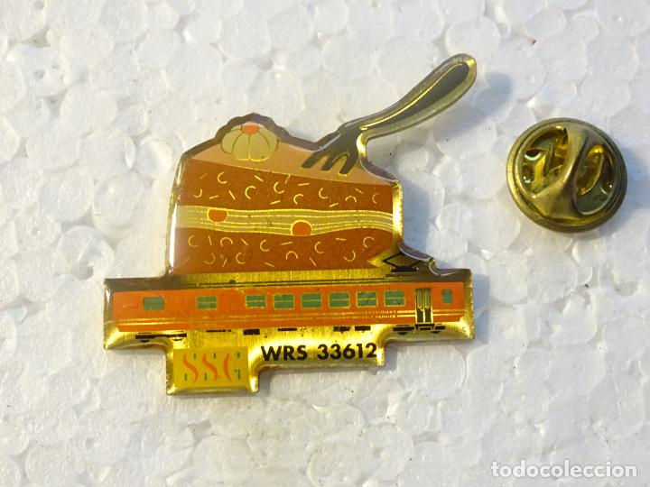 Collection pins: PIN DE TRENES FERROCARRILES. SUIZA. SSG WRM 33612 VAG&Oacute;N RESTAURANTE TARTA