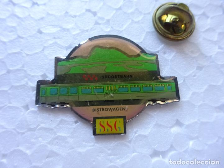 Pins de cole&ccedil;&atilde;o: PIN DE TRENES FERROCARRILES. SUIZA. SSG VAG&Oacute;N BISTRO RESTAURANTE.