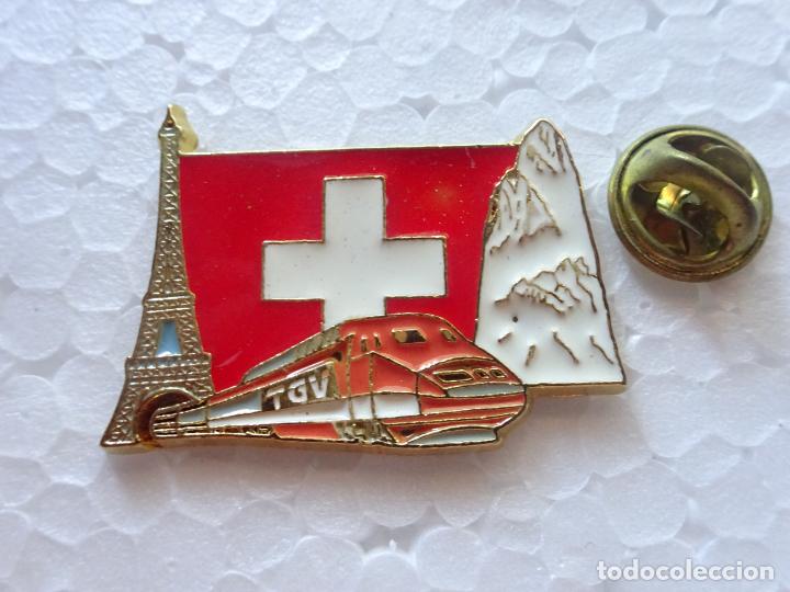 Sammlung von Pins: PIN DE TRENES FERROCARRILES. SUIZA - FRANCIA. TREN TG ALTA VELOCIDAD