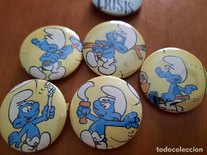 Pins e Spille di collezione: PITUFOS. DIFERENTES PROFESIONES 5 CHAPA. PIN. 0.31 MM. DETR&Aacute;S MET&Aacute;LICA. BUEN ESTADO. SIN USO