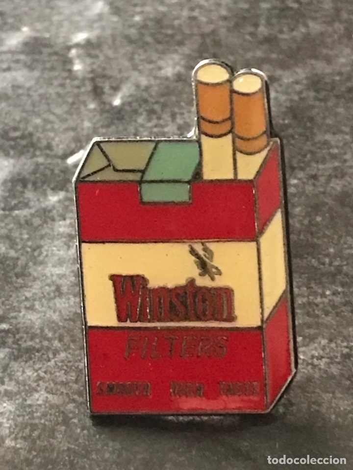 Collection pins: PIN PUBLICIDAD TABACO WINSTON - CAJETILLA FORMA PAQUETE CIGARROS