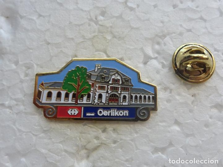 Pins e Spille di collezione: PIN DE TRENES FERROCARRILES. SUIZA. ESTACI&Oacute;N FFCC OERLIKON