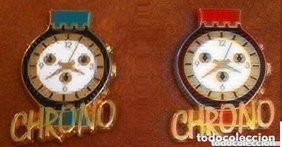 Pins de colecci&oacute;n: LOTE DE 2 PRECIOSOS PIN O PINS RELOJES CHRONO