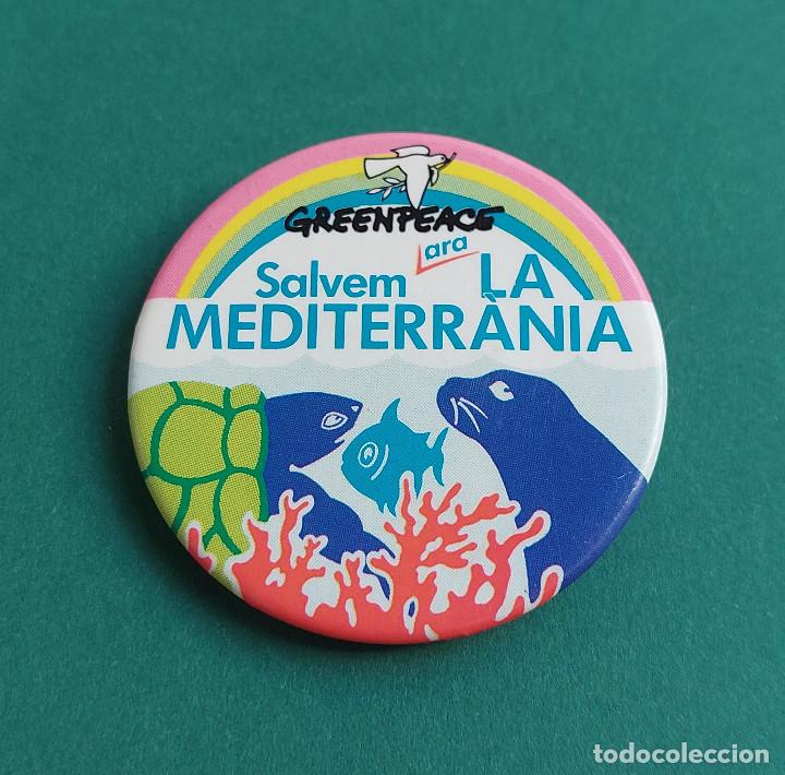 Pins de colecci&oacute;n: PINS - AGULLA - ONG'S - GREENPEACE - &rdquo;Salvem La Mediterr&agrave;nia&rdquo; - Catal&agrave; - Anys 80