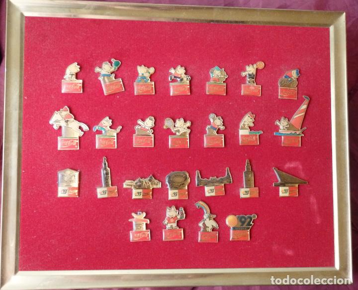 Pins de colecci&oacute;n: COLECCION CREO QUE COMPLETA ENMARCADA DE PINS DE 1992 OLIMPIADA BARCELONA Y EXPO DE SEVILLA COCACOLA
