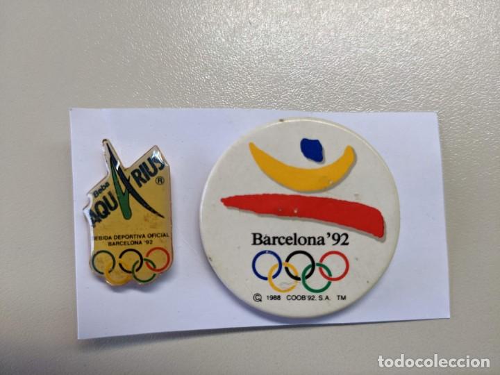 Pins de colecci&oacute;n: BARCELONA 92 - CHAPA INSTITUCIONAL Y PIN AQUARIUS - PRECIO DE SALDO