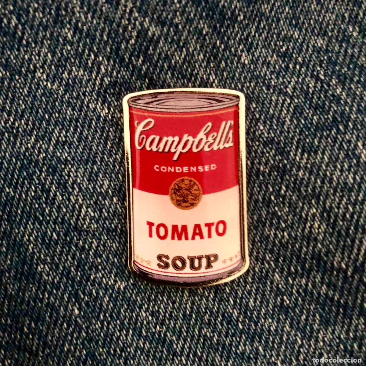 Pins de colecci&oacute;n: PIN METAL Y RESINA ANDY WARHLO CAMPBELL&acute;S TOMATO SOUP SOPA CAMPBELL NUEVO SIN USO, EXPOSICI&Oacute;N