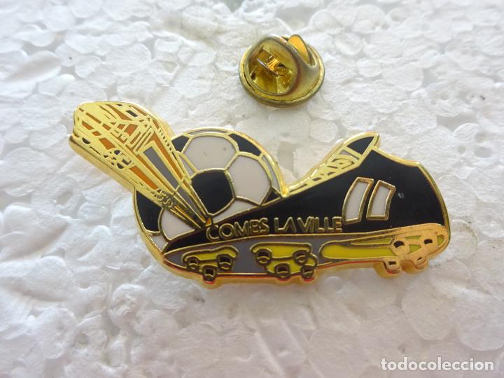 Collection pins: PIN DE TRENES FERROCARRILES. FRANCIA. BAL&Oacute;N BOTA DE F&Uacute;TBOL COMES LA VILLE