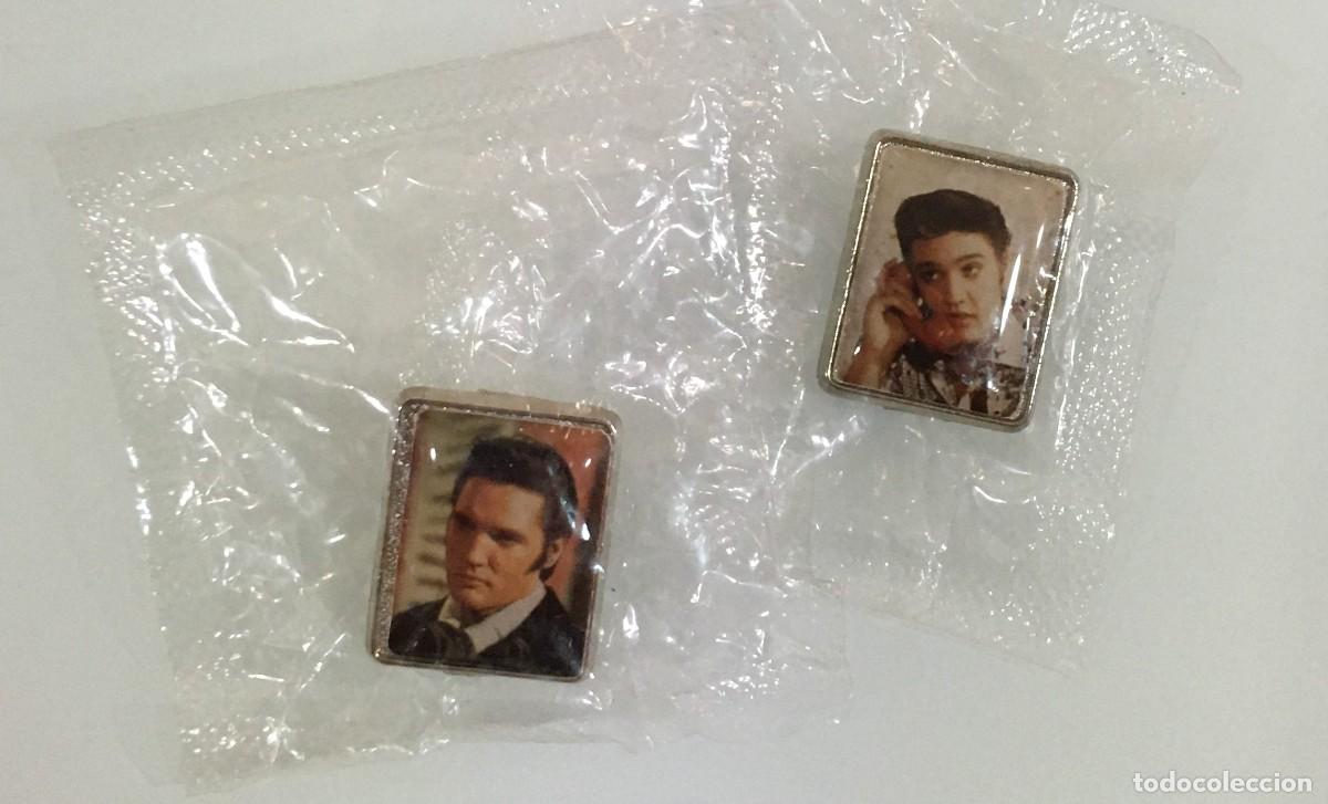 Pins de colecci&oacute;n: DOS PINS DEL REY DEL ROCK - ELVIS PRESLEY. CADA PIN NUEVO EN BOLSITA SELLADA