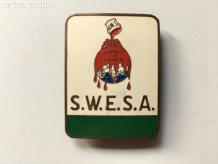 Pins de colecci&oacute;n: ANTIGUA INSIGNIA PUBLICITARIA PINTURAS SHERWIN WILLIAMS SWP - CUBREN LA TIERRA - S.W.E.S.A A&Ntilde;OS 50