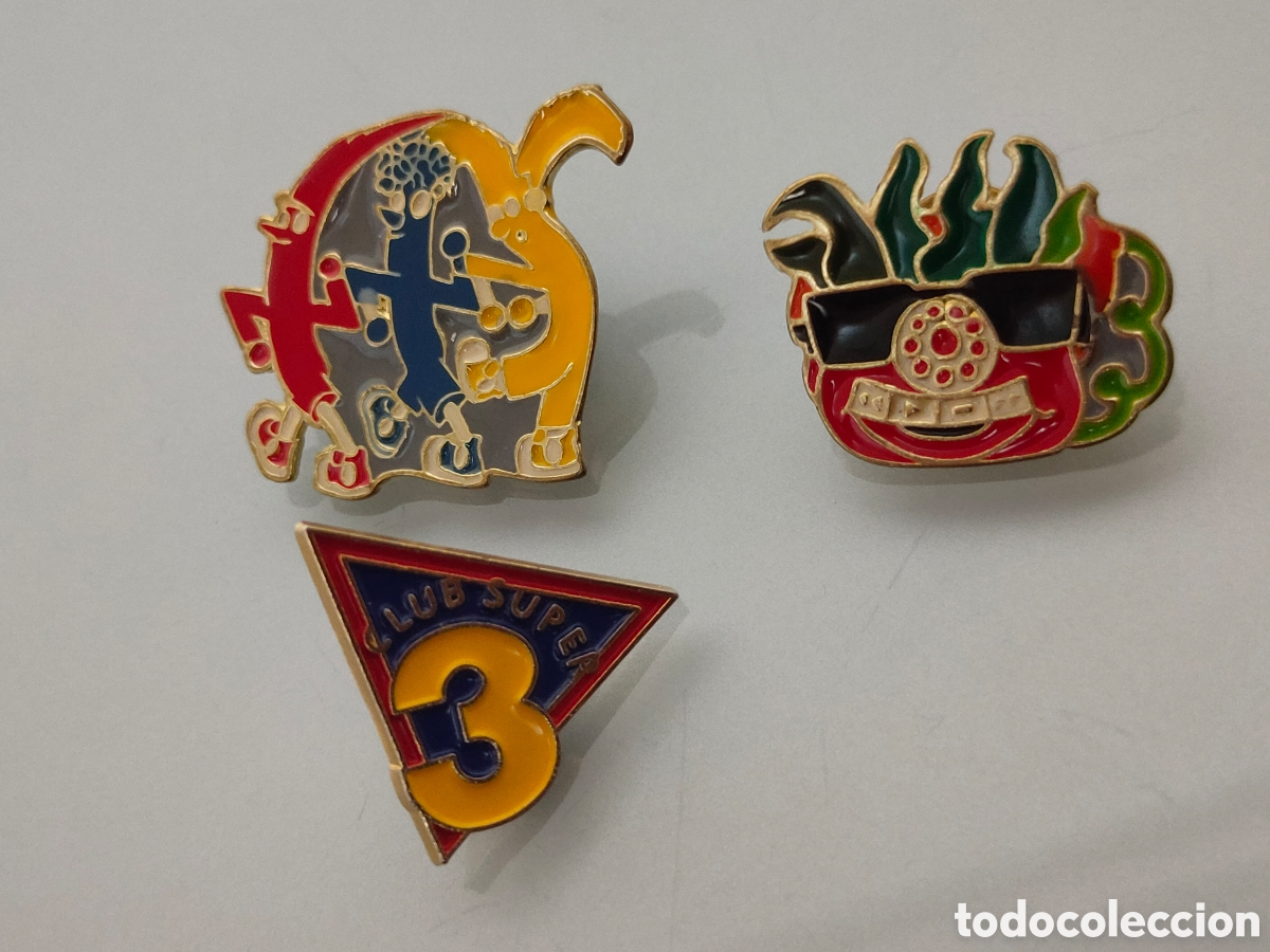 Pins de colecci&oacute;n: 3x PINS TV3 CLUB SUPER 3