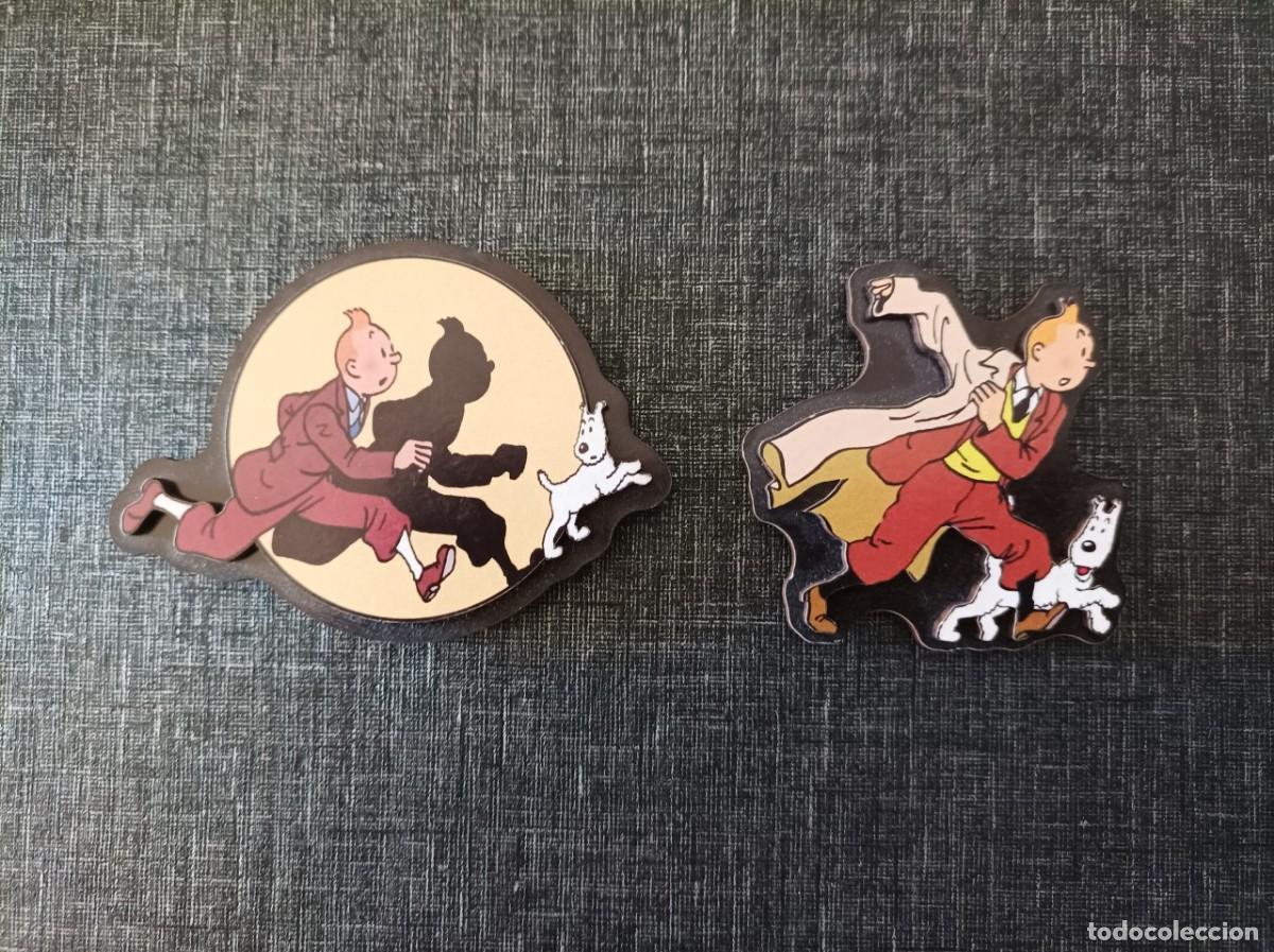 Pins de cole&ccedil;&atilde;o: LOTE X 2 IMANES EN RELIEVE TINTIN TINTIN Y MILU 7 x 6,8 CM NUEVO