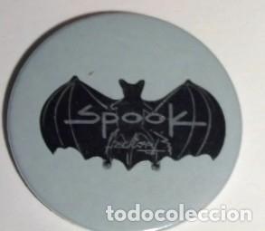 Pins de colecci&oacute;n: SPOOK FACTORY DISCOTECA VALENCIA, PIN PLACA METALICA GRIS A&Ntilde;OS 80-90 6CM DIAMETRO