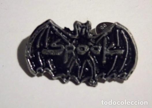 Pins de colecci&oacute;n: SPOOK FACTORY a&ntilde;os 90 PIN METALICO ESMALTE NEGRO 3X2 CM