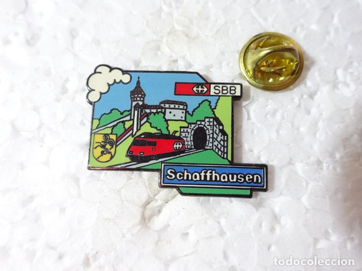 Pins de colecci&oacute;n: PIN DE TRENES FERROCARRILES. SUIZA SBB SCHAFFHAUSEN ESCAFUSA