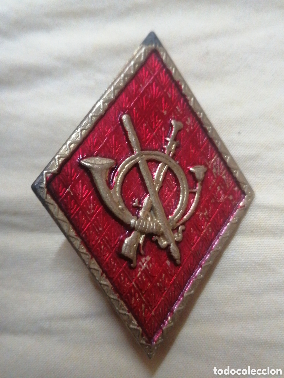 Pins de colecci&oacute;n: Pin ins&iacute;gnia placa militar rombo antiguo cuerpo de infanter&iacute;a esmaltada