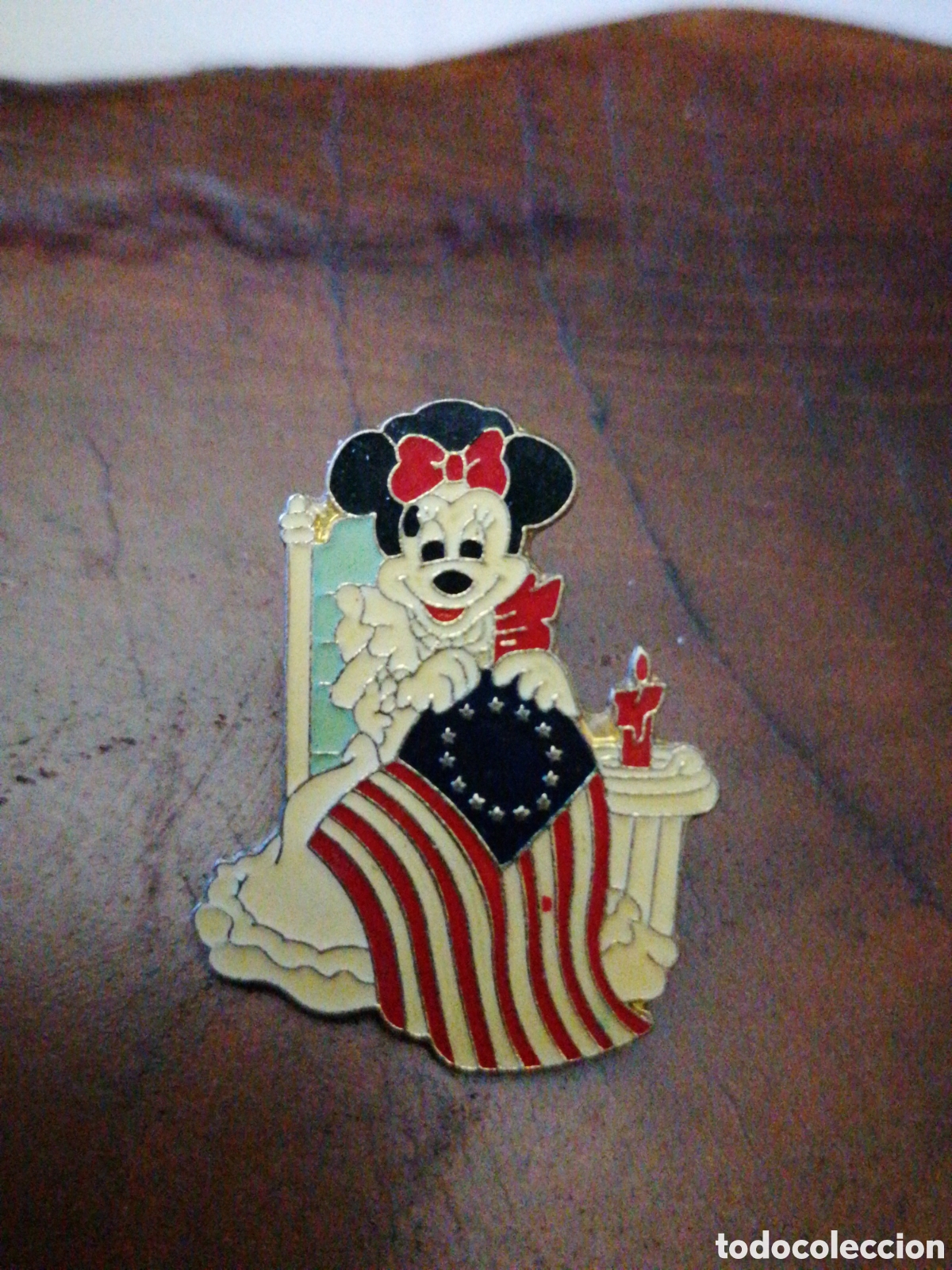 Pins de colecci&oacute;n: Pin Mickey y Minnie Mouse bandera fusi&oacute;n Estados Unidos Europa Disney