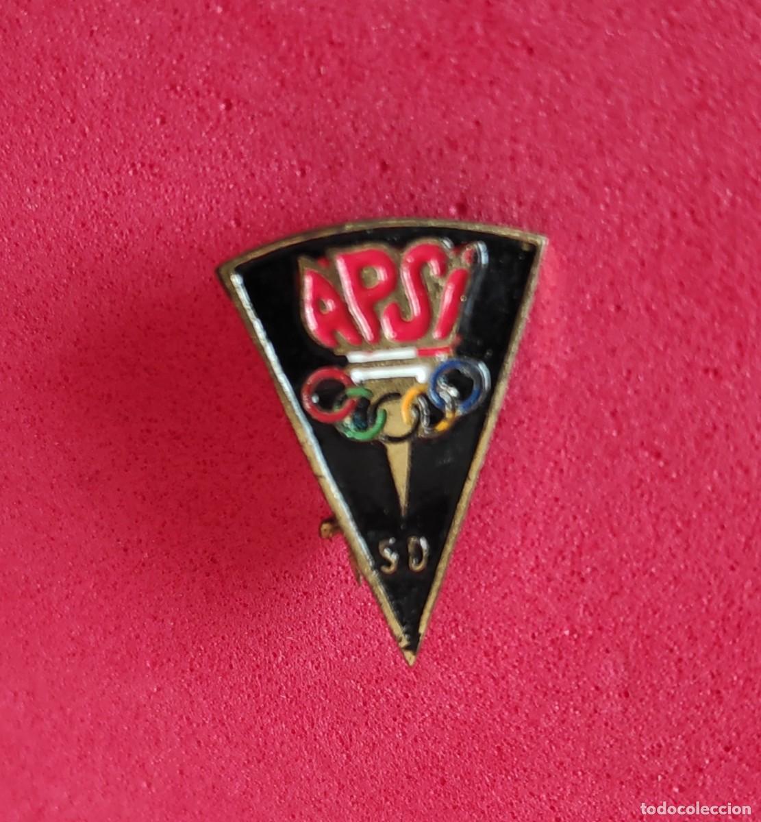 Pin's de collection: Antigua insignia pin de aguja Imperdible APSI - SD - ASOCIACION PARROQUIAL SANTA INES - BARCELONA