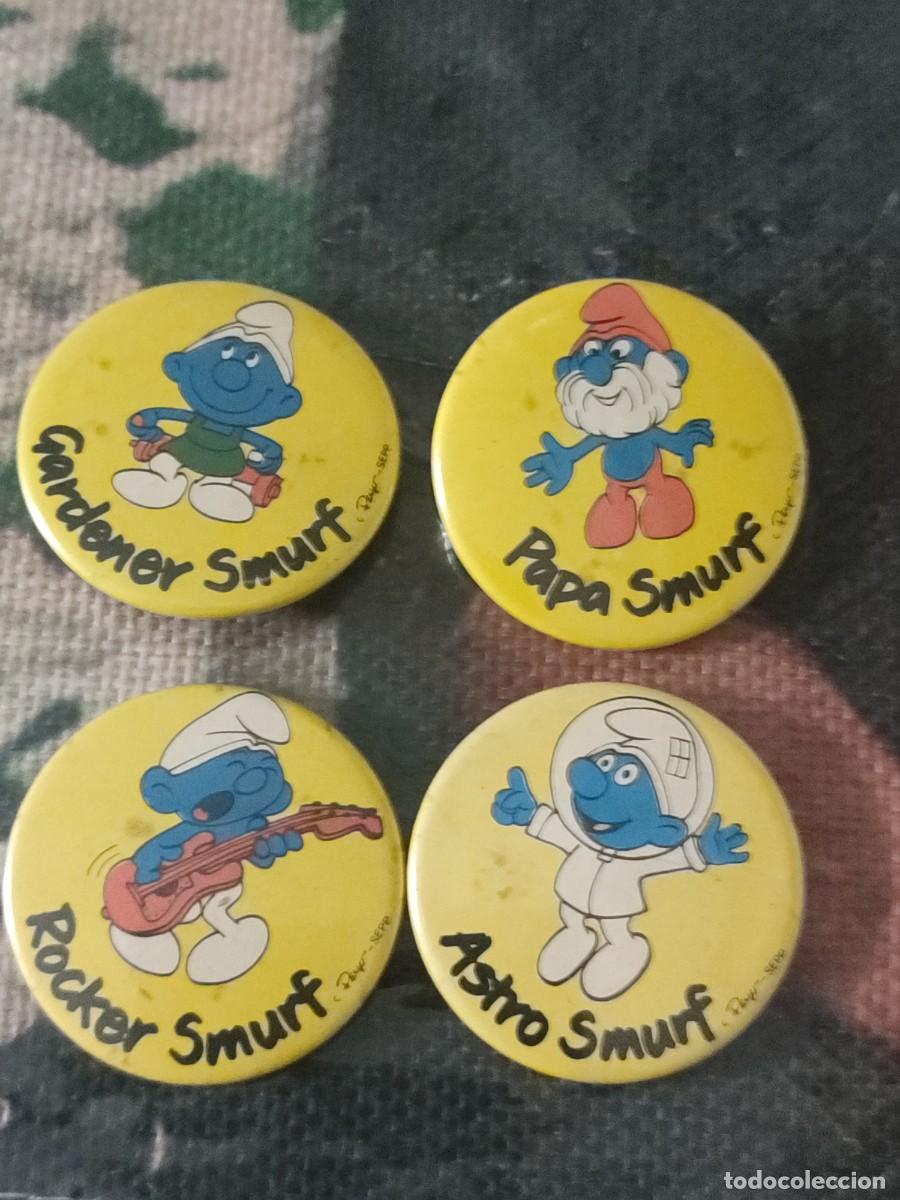 Pins de colecci&oacute;n: Coleccionable 4 pin chapa alfiler SERIE LPS PITUFOS SMURF