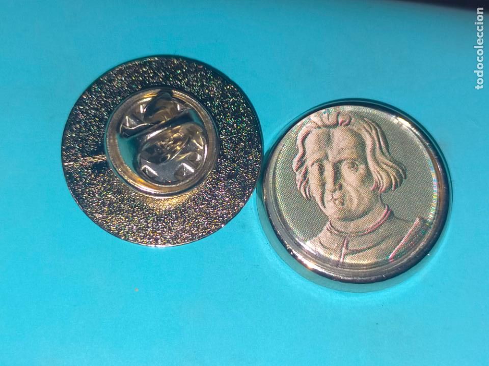 Pins de colecci&oacute;n: PIN REDONDO imagen de moneda conmemorativa descubrimiento Am&eacute;rica Crist&oacute;bal Col&oacute;n quinto centenario