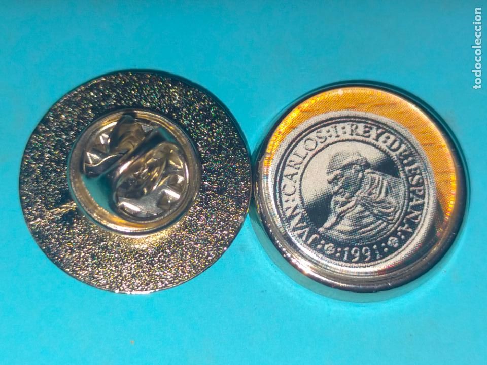 Pins de colecci&oacute;n: PIN REDONDO imagen de moneda conmemorativa descubrimiento Am&eacute;rica Crist&oacute;bal Col&oacute;n quinto centenario