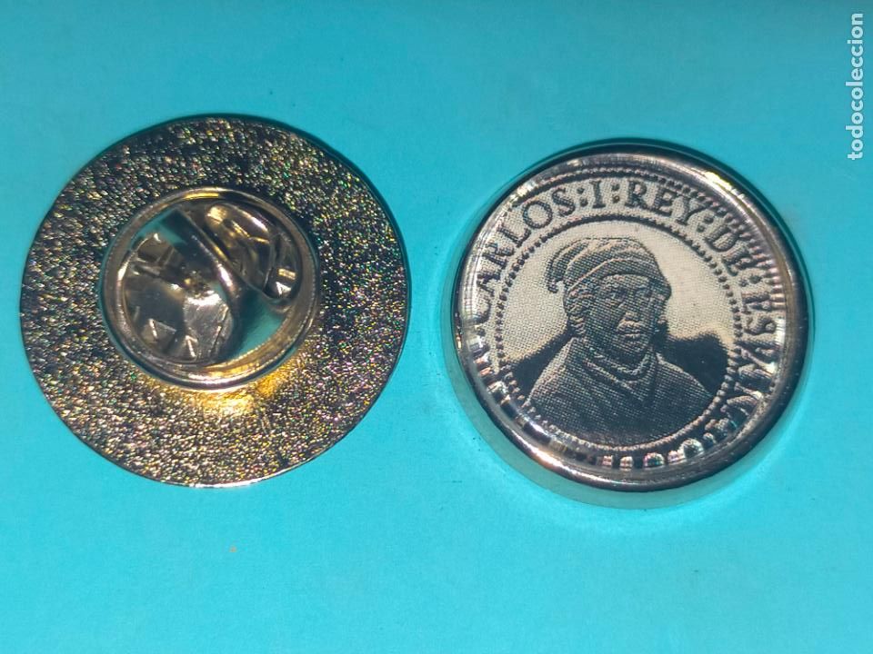 Pins de colecci&oacute;n: PIN REDONDO imagen de moneda conmemorativa descubrimiento Am&eacute;rica Crist&oacute;bal Col&oacute;n quinto centenario