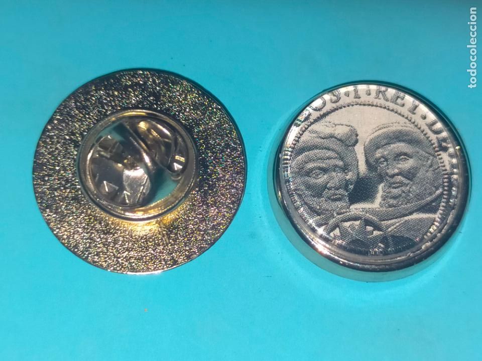 Pins de colecci&oacute;n: PIN REDONDO imagen de moneda conmemorativa descubrimiento Am&eacute;rica Crist&oacute;bal Col&oacute;n quinto centenario