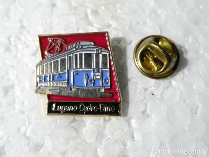 Pin's de collection: PIN DE TRENES FERROCARRILES. SUIZA. TRANV&Iacute;A LUGANO CADRO DINO LIMITADA MARCAJE 882/1000