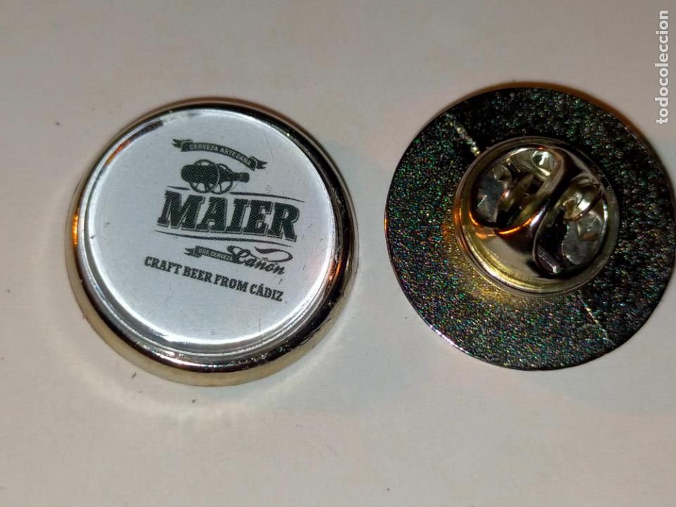 Pins de cole&ccedil;&atilde;o: pin redondo metal - CERVEZA maier artesanal hecha en C&aacute;diz