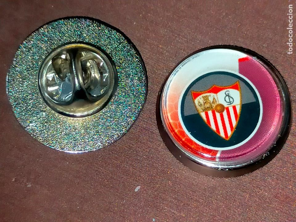Collection pins: pin redondo metal - f&uacute;tbol equipo club real Sevilla f&uacute;tbol club