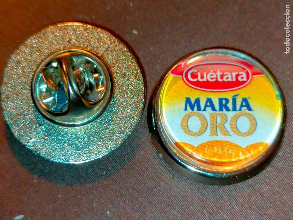 Collection pins: pin redondo metal - publicitario dulces cu&eacute;tara Mar&iacute;a oro galletas