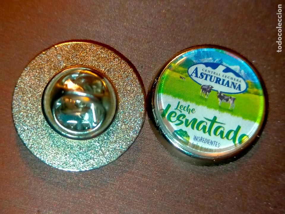 Pins de cole&ccedil;&atilde;o: pin redondo metal - leche la asturiana