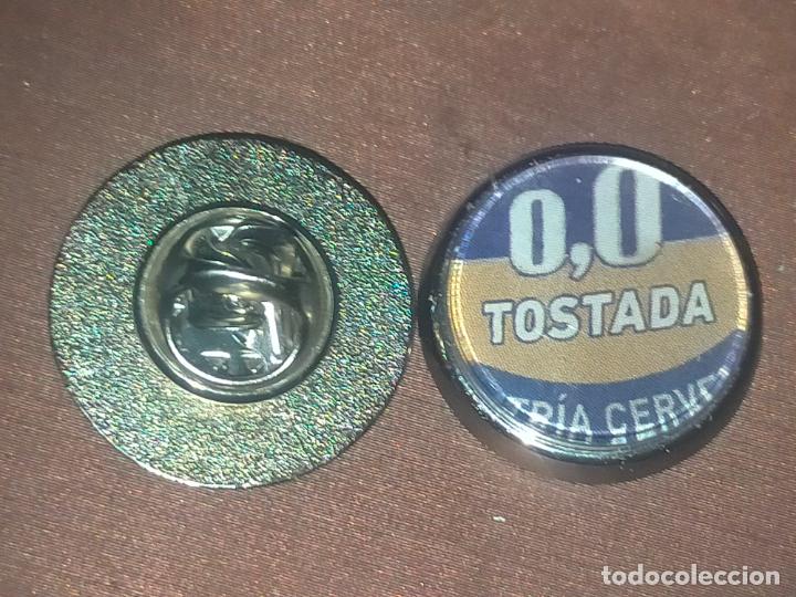 Pin's de collection: pin redondo metal - CERVEZA TOSTADA O.O SIN ALCOHOL