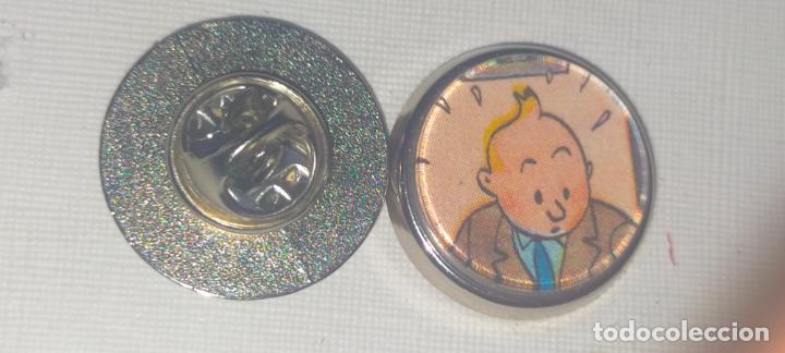 Collection pins: PIN REDONDO METAL - dibujos animados c&oacute;mic las aventuras de Tint&iacute;n y mil&uacute;