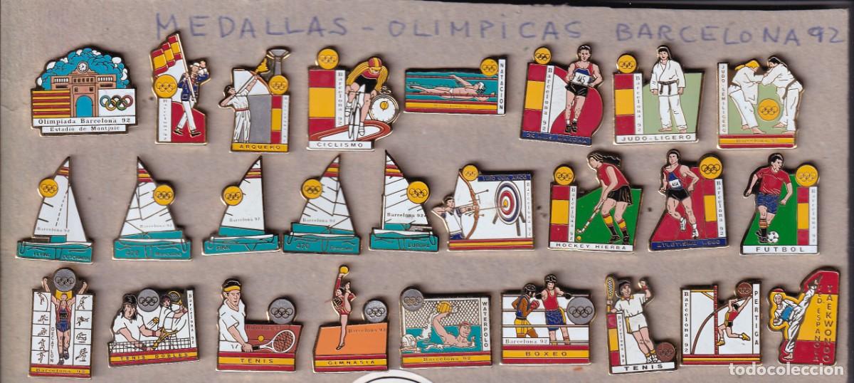 Pins de colecci&oacute;n: COLECCION DE 26 PINS DE LAS MEDALLAS OLIMPICAS DE BARCELONA (OLYMPIC GAMES)