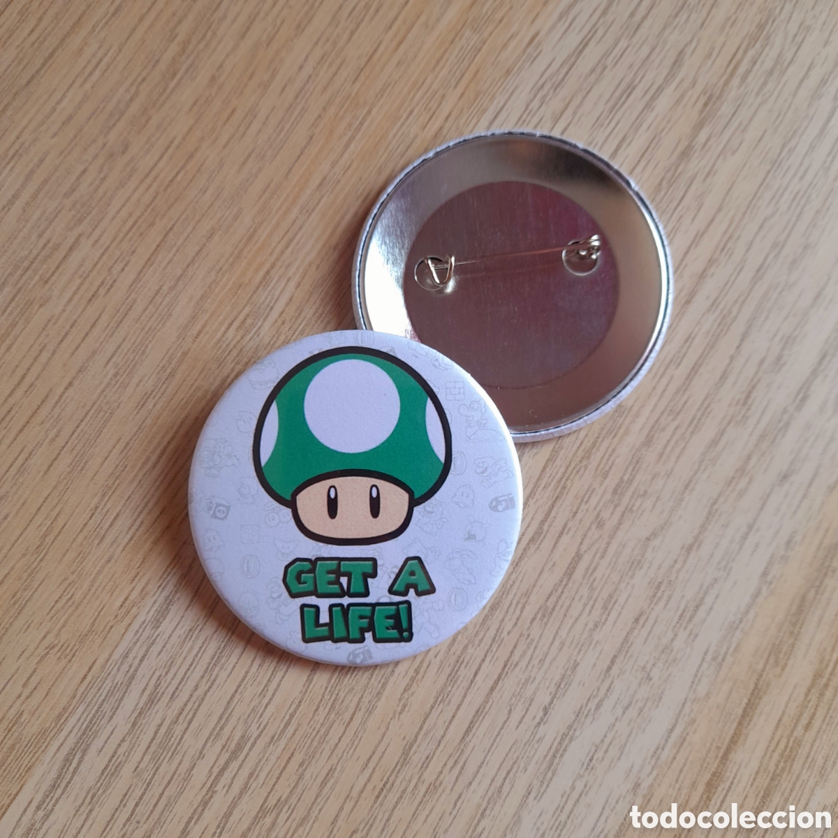 Pins de colecci&oacute;n: CHAPA PIN 59 MM SUPER MARIO SETA VERDE - Videojuegos