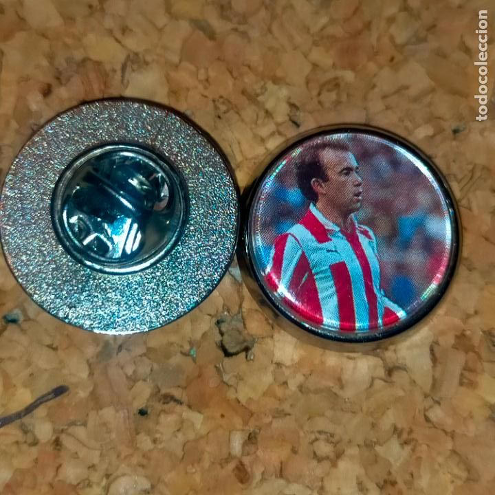 Pin's de collection: pin redondo metal - f&uacute;tbol equipo club jugador atl&eacute;tico de Madrid