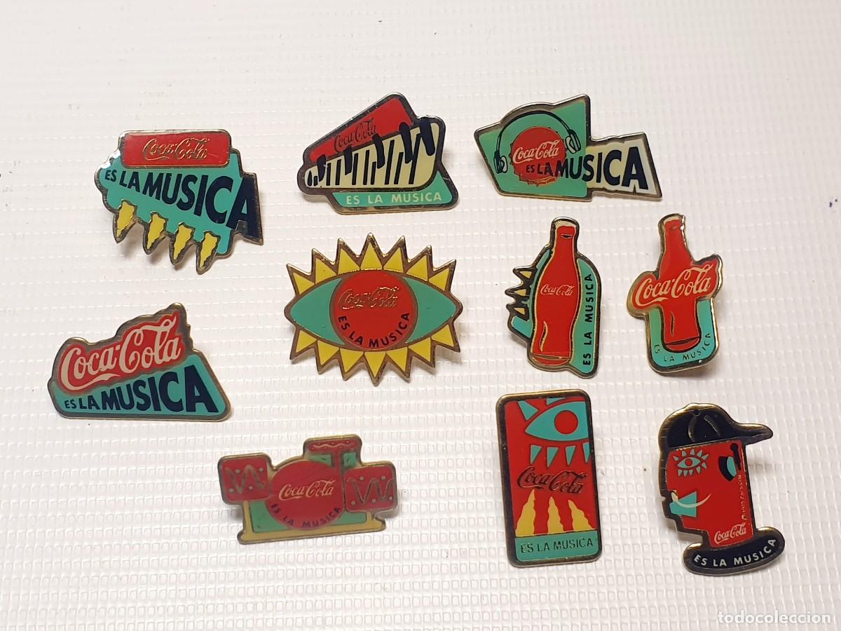 Pins de colecci&oacute;n: COCA COLA *** LOTE 10 PINS ES LA MUSICA
