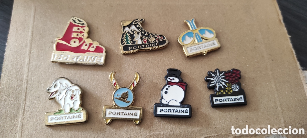 Pins de colecci&oacute;n: Lote coleccion 7 pins Port Ain&eacute; estacion esqu&iacute;