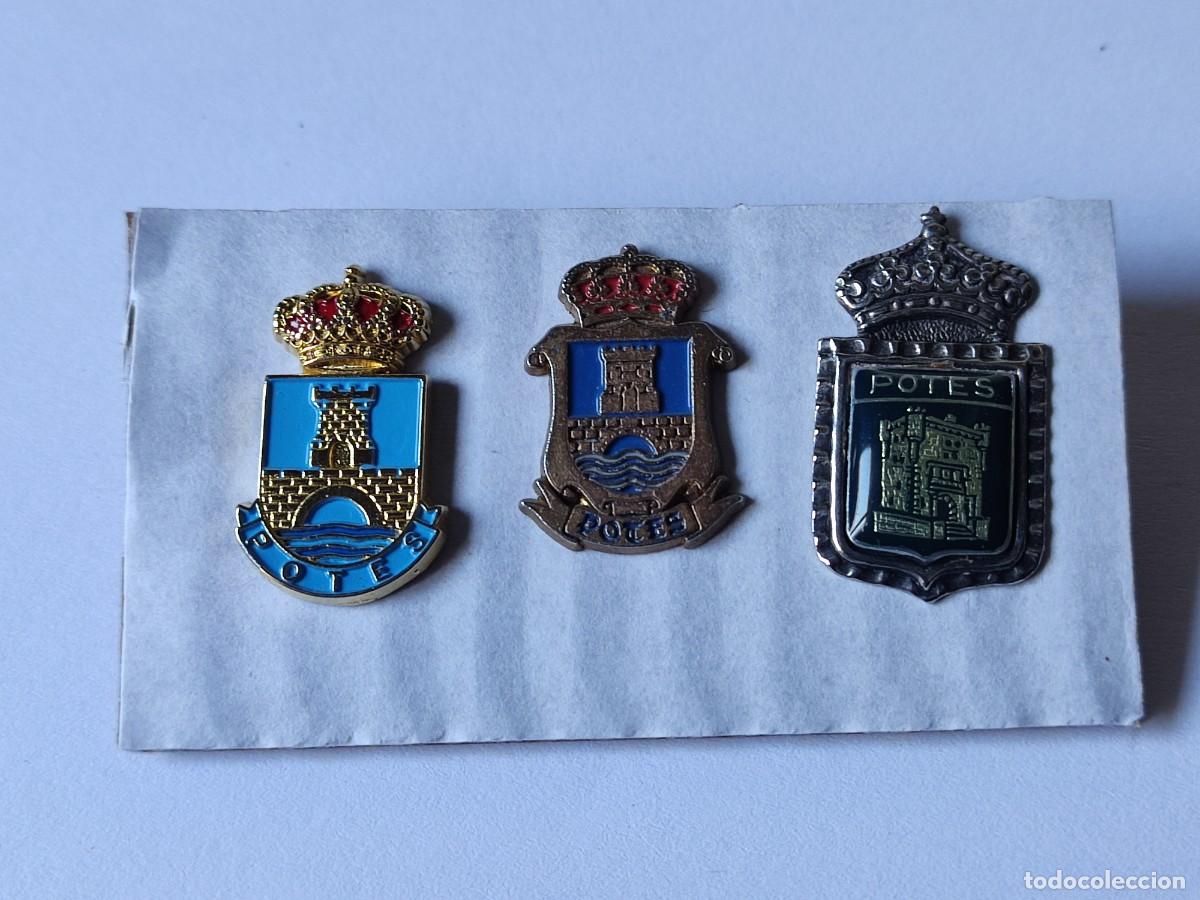 Pins de colecci&oacute;n: LOTE DE 3 PINS ESCUDO DE POTES- CANTABRIA