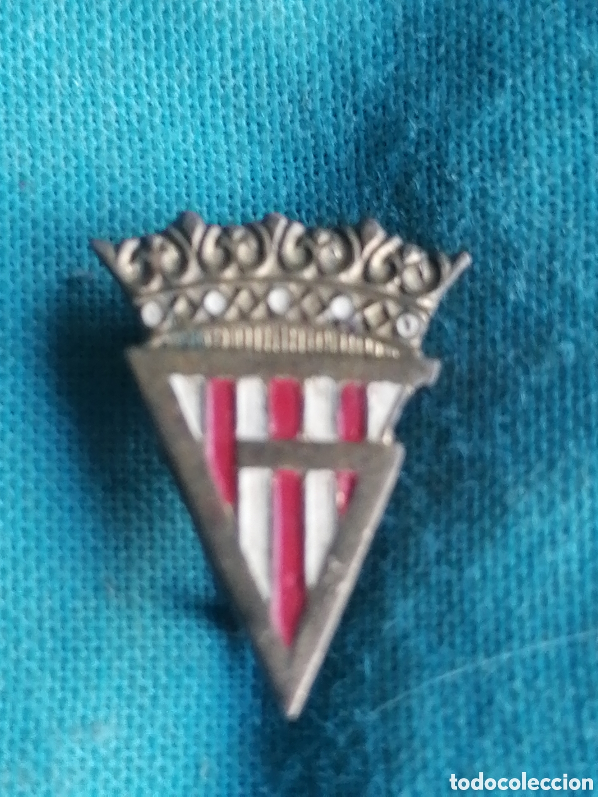 Collection pins: Pin antiguo Sporting de Gij&oacute;n insignia tipo imperdible