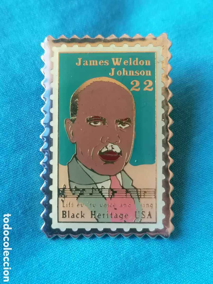 Pins de colecci&oacute;n: Pin James weldon Johnson sello m&uacute;sico USA